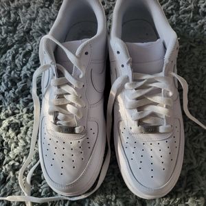 All White Nike air force 1s